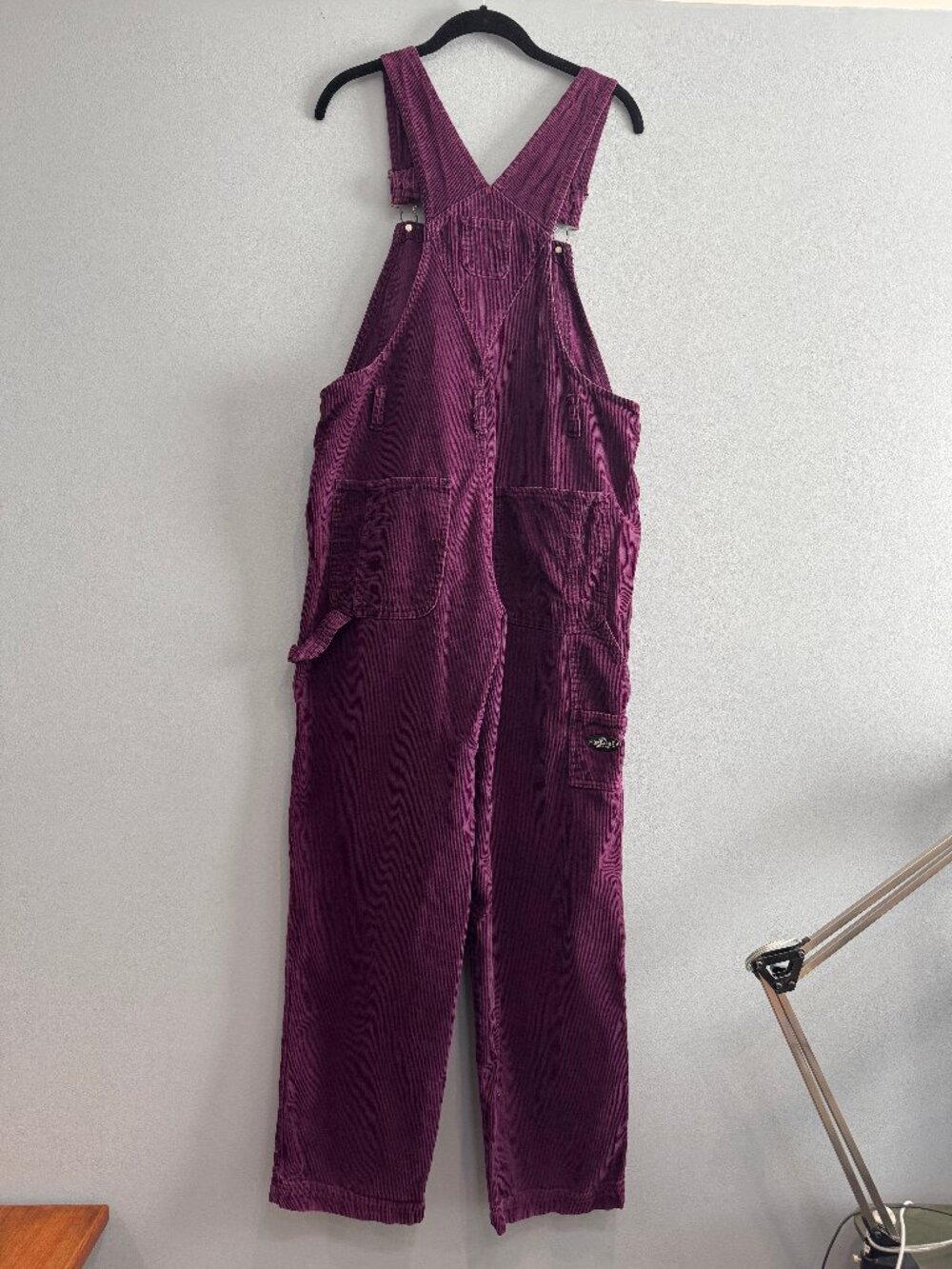 Vintage Jordache Overalls Woman Size M Purple Corduroy Carpenter Pants Bibs - Picture 6 of 6